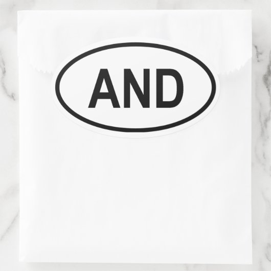 Andorra "AND" Ovaler Aufkleber (Tasche)