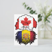 Andorra Andorran Canadian Canada Tree Roots Flag Postkarte (Stehend Vorderseite)