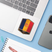 Andorra Aufkleber (Laptop mit iPhone)