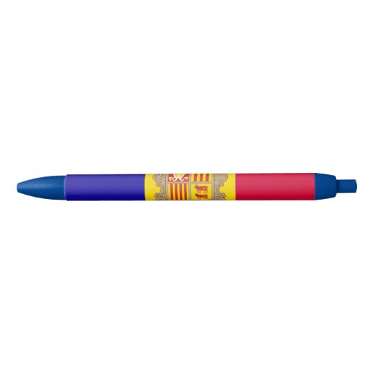 Andorra Country Flag Retractable Ballpoint Pen Kugelschreiber (Vorderseite)