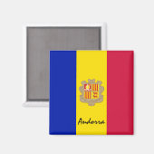 Andorra Fahne & Andorra Ferien-/Sportfans Magnet (Vorderseite/Rückseite)