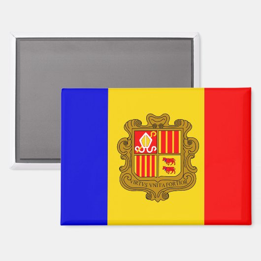 Andorra-Fahnen-Magnet Magnet (Vorderseite/Rückseite)