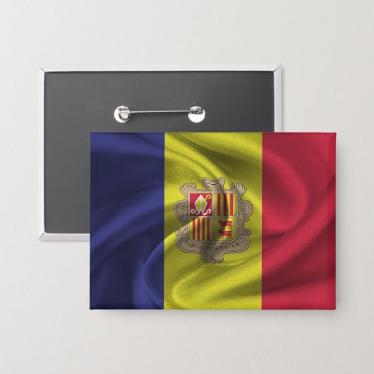 Andorra Flag Button (Vorderseite/Rückseite)