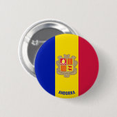 Andorra Flag Charming Patriotic Button (Vorne & Hinten)