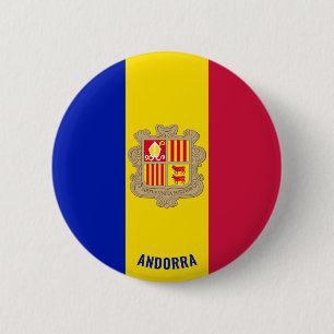 Andorra Flag Charming Patriotic Button