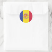 Andorra Flag Classic Round Sticker (Tasche)