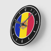Andorra Flag Elegant Runde Wanduhr (Winkel)