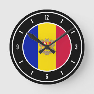 Andorra Flag Elegant Runde Wanduhr