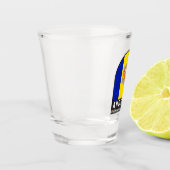 Andorra-Flag-Emblem gestört Vintag Schnapsglas (Links)