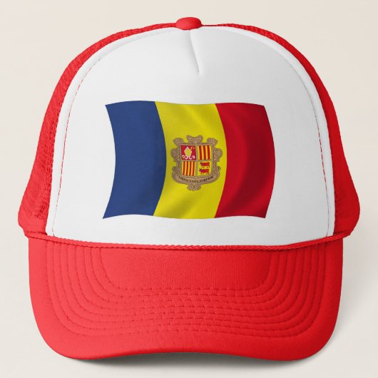 Andorra Flag Hat Truckerkappe (Vorderseite)