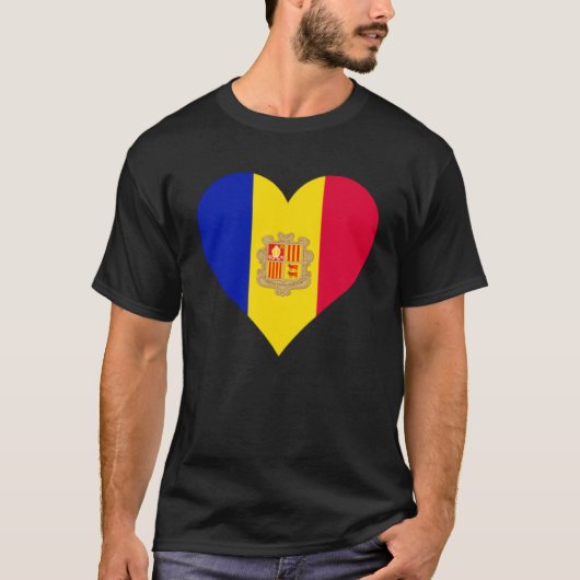 Andorra Flag Herz Andorra Liebe Andorra T-Shirt (Vorderseite)
