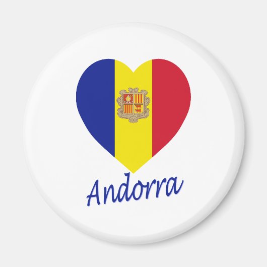 Andorra Flag Herz Magnet (Vorne)