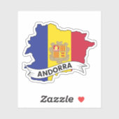 Andorra Flag Karte Aufkleber (Blatt)