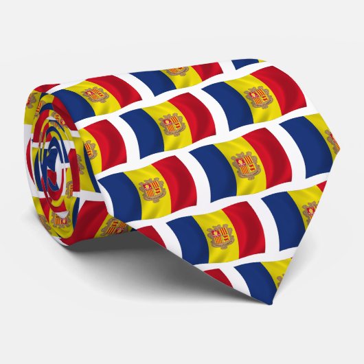 Andorra Flag Krawatte (Gerollt)