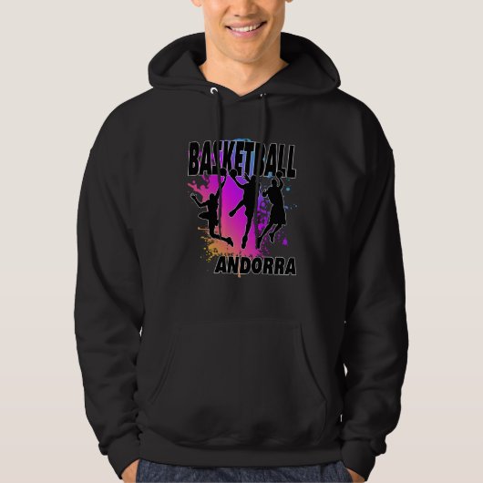 Andorra Flag  Love Playing Basketball Hoodie (Vorderseite)