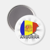 Andorra Flag Map 2.0 Magnet (Vorderseite/Rückseite)