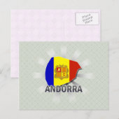Andorra Flag Map 2.0 Postkarte (Vorne/Hinten)