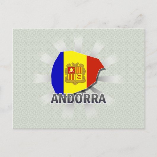 Andorra Flag Map 2.0 Postkarte (Vorderseite)