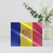Andorra - Flag Waving - Postkarte (Stehend Vorderseite)