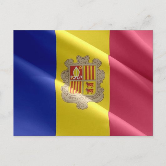 Andorra - Flag Waving - Postkarte (Vorderseite)