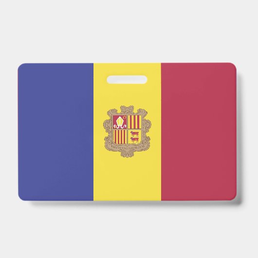 Andorra-Flagge Ausweis (Vorderseite)