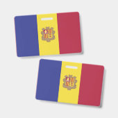 Andorra-Flagge Ausweis (Vorder- & Rückseite)