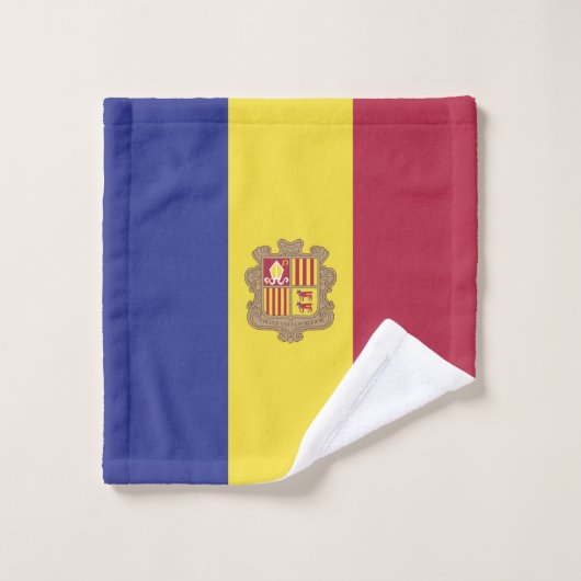 Andorra-Flagge Badhandtuch Set (Waschlappen)