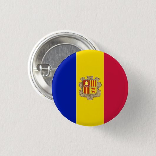 Andorra-Flagge Button (Vorne & Hinten)