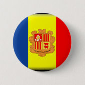 Andorra-Flagge Button (Vorderseite)