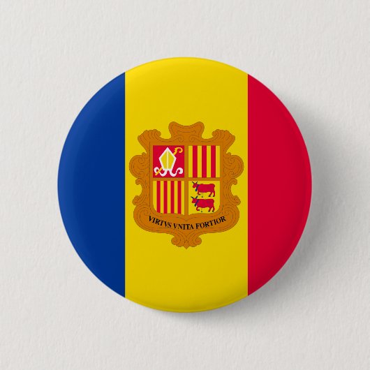 Andorra-Flagge Button (Vorderseite)