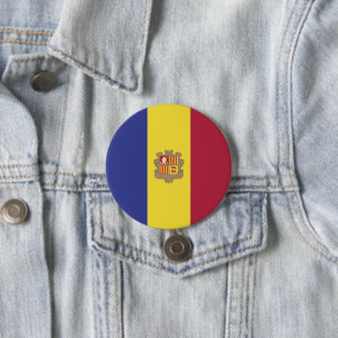 Andorra-Flagge Button
