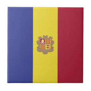 Andorra-Flagge Fliese