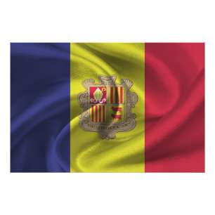 Andorra-Flagge Fotodruck