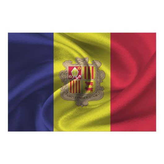Andorra-Flagge Fotodruck (Vorne)