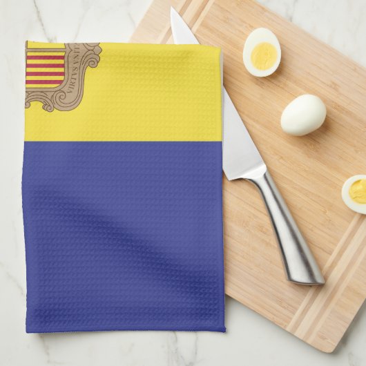 Andorra-Flagge Geschirrtuch (Viertel Falte)