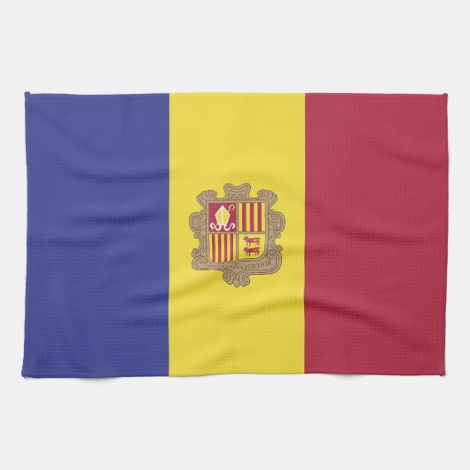 Andorra-Flagge Geschirrtuch (Horizontal)