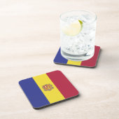 Andorra-Flagge Getränkeuntersetzer (Rechte Seite)