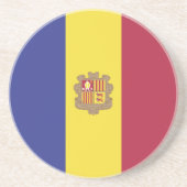 Andorra-Flagge Getränkeuntersetzer (Vorne)