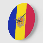 Andorra-Flagge Große Wanduhr (Winkel)