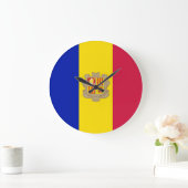 Andorra-Flagge Große Wanduhr (Zuhause)