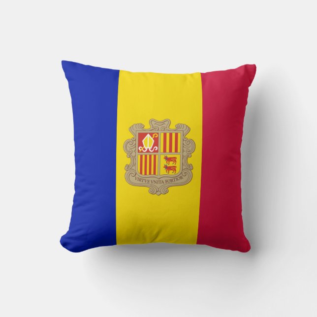 Andorra-Flagge Kissen (Vorderseite)