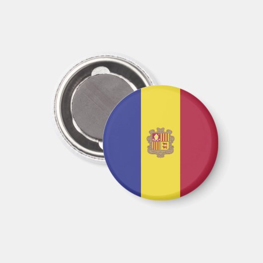 Andorra-Flagge Magnet (Vorderseite/Rückseite)
