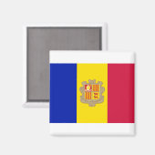 Andorra-Flagge Magnet (Vorderseite/Rückseite)