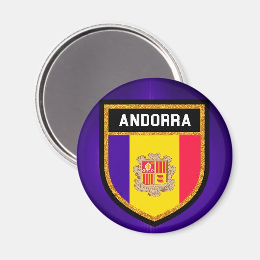 Andorra-Flagge Magnet (Vorderseite/Rückseite)