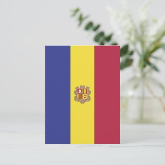 Andorra-Flagge Postkarte (Stehend Vorderseite)