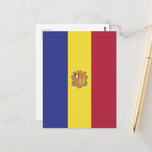 Andorra-Flagge Postkarte
