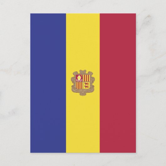 Andorra-Flagge Postkarte (Vorderseite)