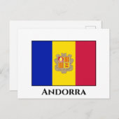Andorra-Flagge Postkarte (Vorne/Hinten)