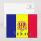 Andorra-Flagge Postkarte (Vorne/Hinten)