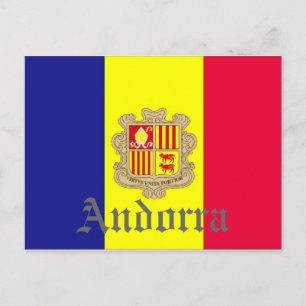 Andorra-Flagge Postkarte